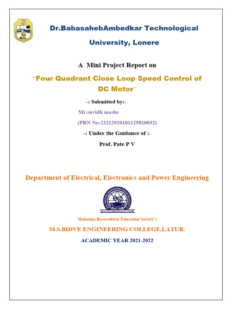 Report Sample | PDF | Electric Motor | Power (Physics)