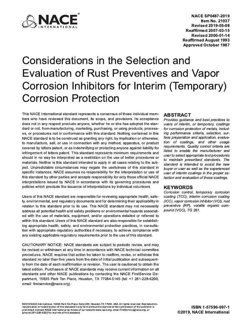 NACE Corrosion Control Standards | PDF | Corrosion | Biodegradation