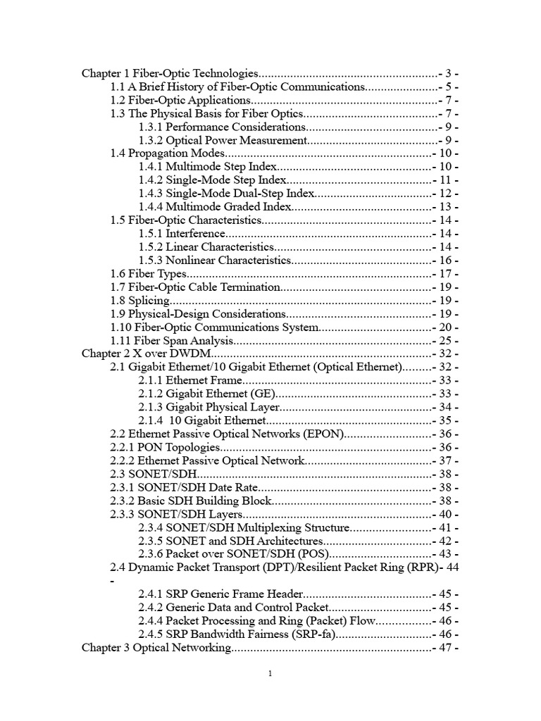 Fiber-Optic Technologies Overview | PDF | Optical Fiber | Dispersion ...