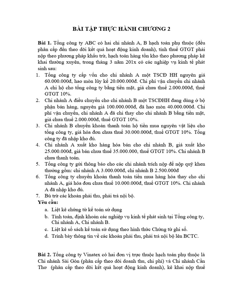 BT Thuc Hanh Chuong 2 | PDF