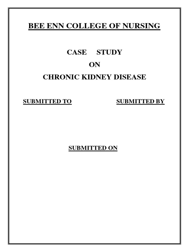 Case Study: Chronic Kidney Disease Analysis | PDF | Kidney | Chronic ...