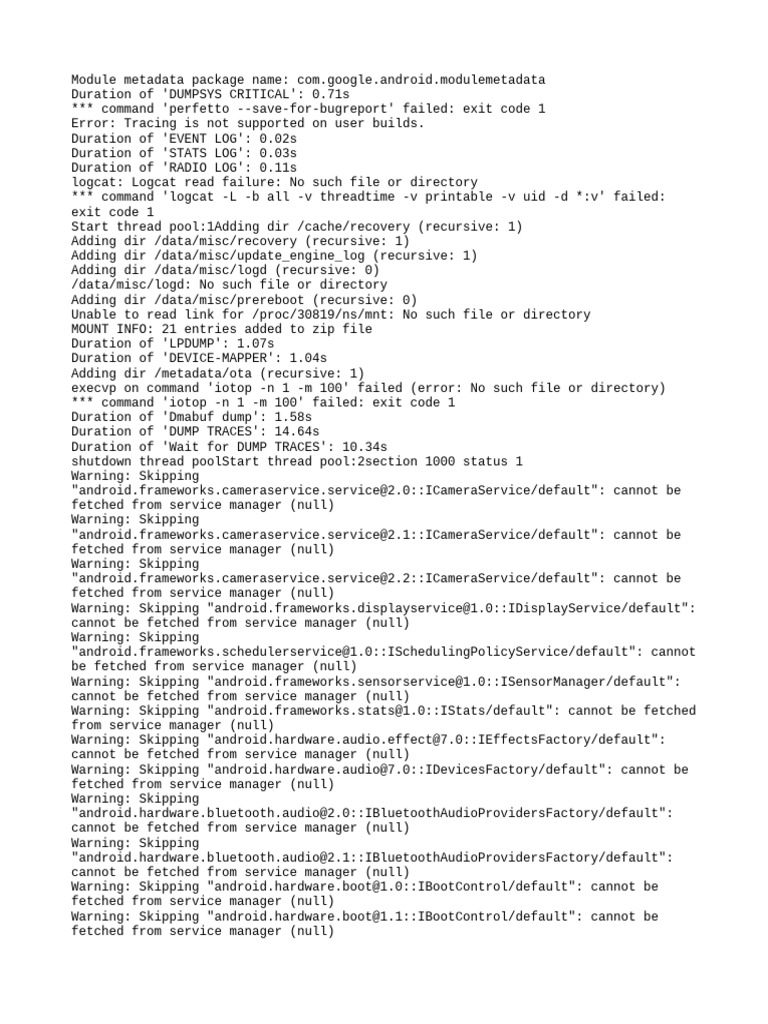Android Module Metadata Log Analysis | PDF | Computer Science | Computing