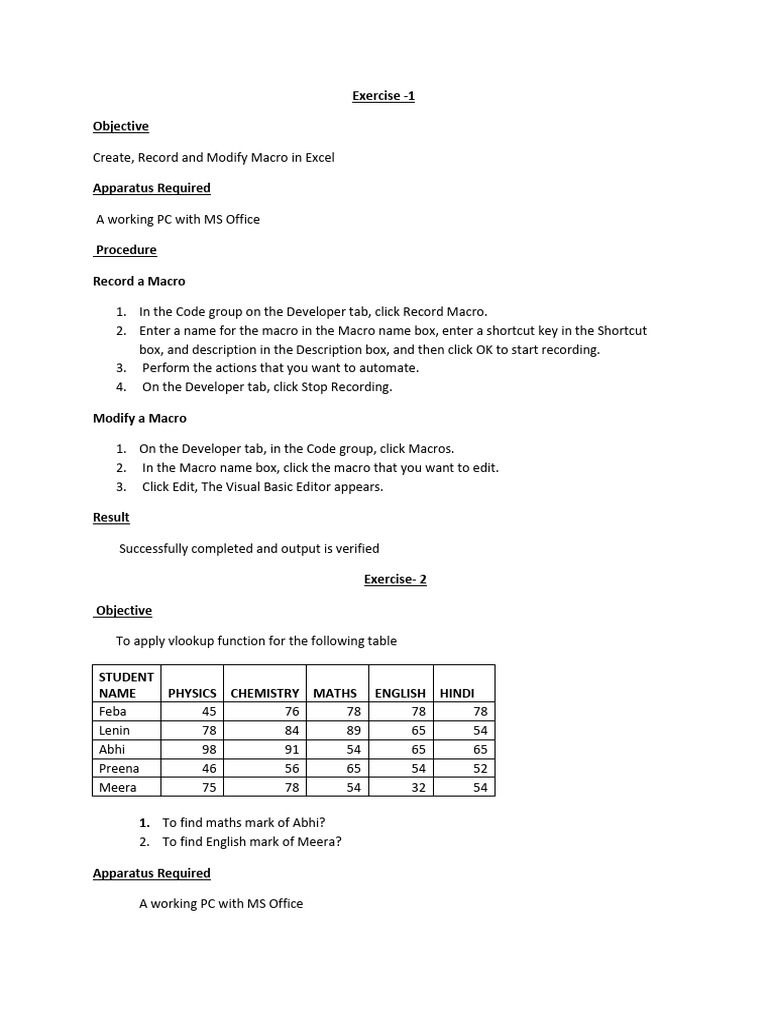 Excel Macros and Lookup Functions Guide | PDF