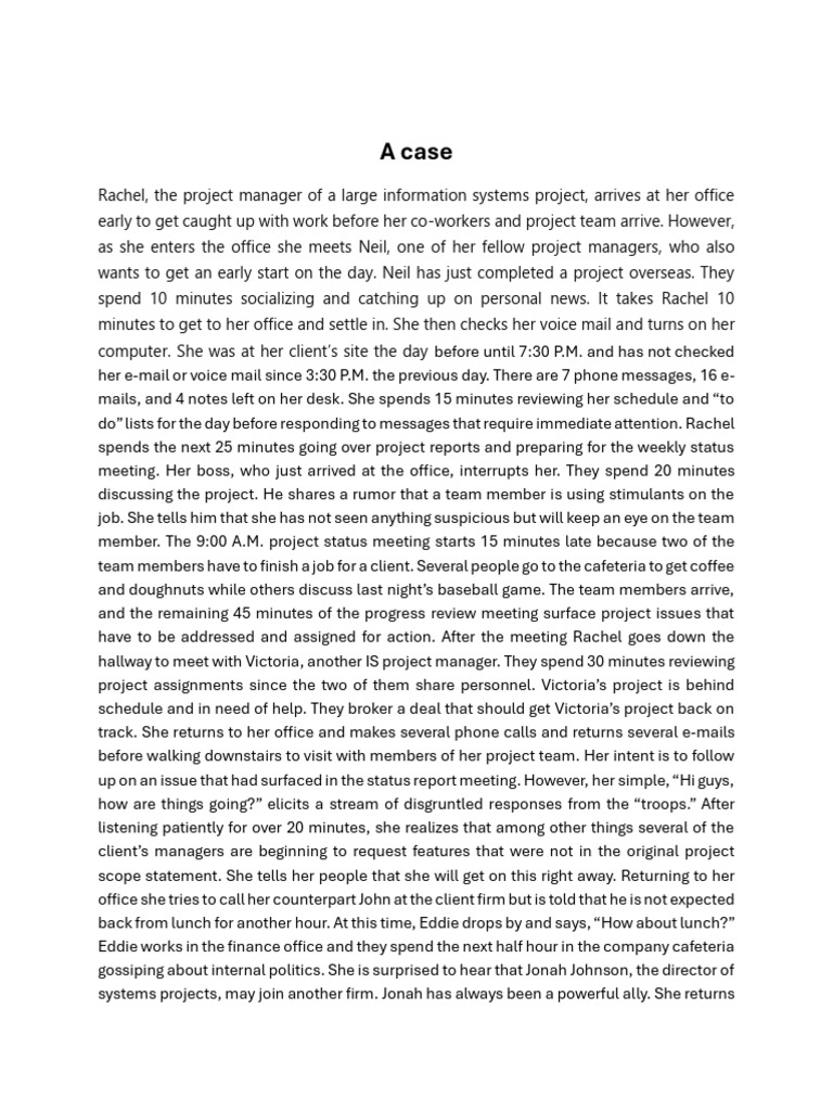 A Case (As Manager) | PDF