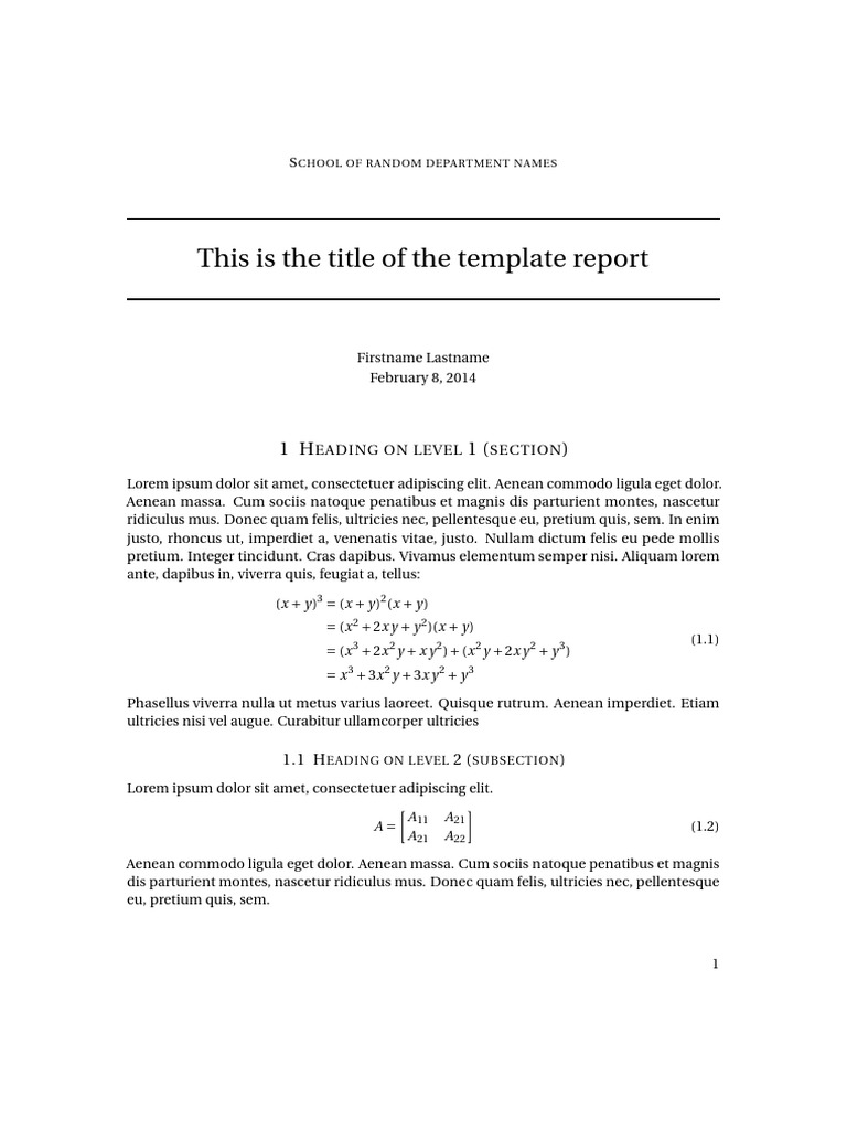 Random Department Report Template | PDF