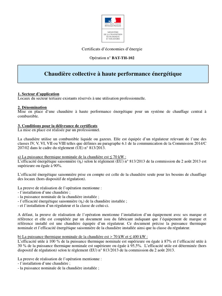 BAT-TH-102 V A28-2 À Compter Du 01-01-2019 | PDF | Efficacité ...