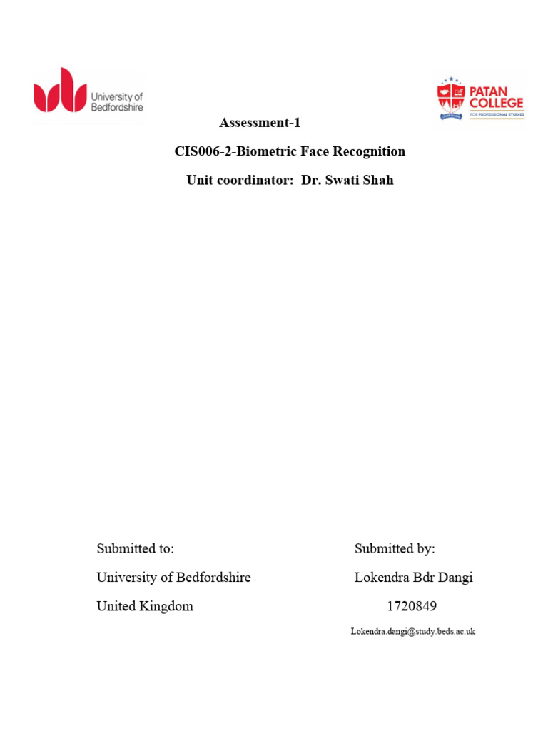 Biometric Face Recognition Pdf Principal Component Analysis