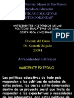 ANTECEDENTES HISTÓRICOS DE LAS POLÍTICAS EDUCATIVAS