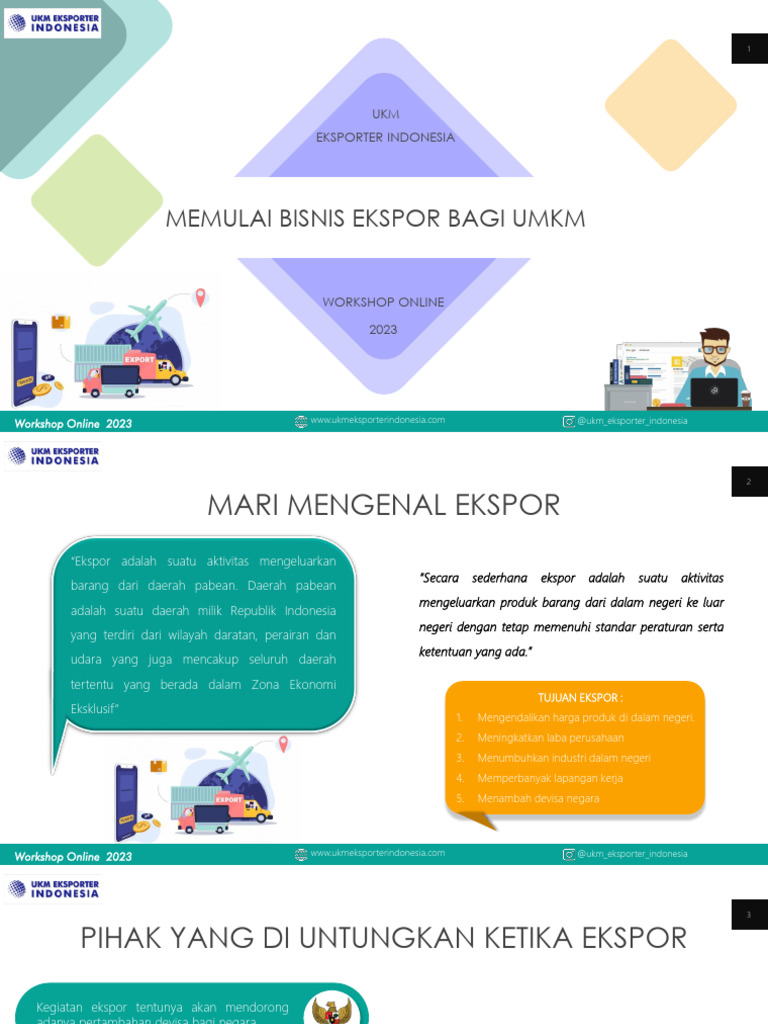 Workshop Online Basic Ekspor Ukm Eksporter Indonesia 2023 Pdf