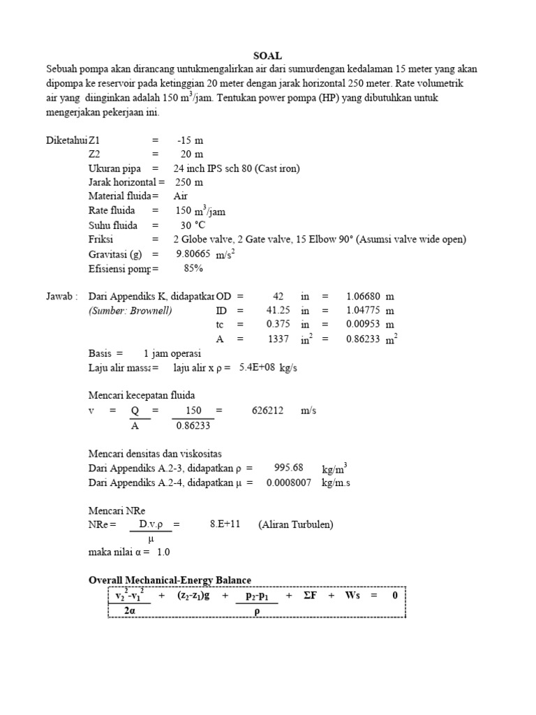 Contoh Perhitungan Pompa Pdf
