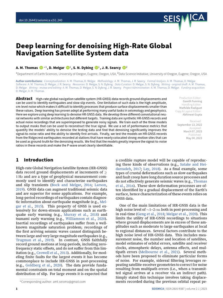Deep Learning Denoising for HR-GNSS Data | PDF | Signal To Noise Ratio ...