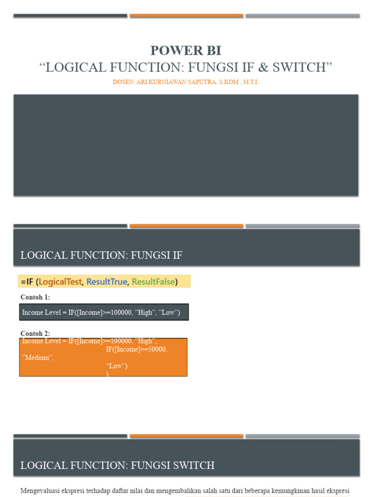 SIB - Logical Function (Fungsi IF AND SWITCH) | PDF
