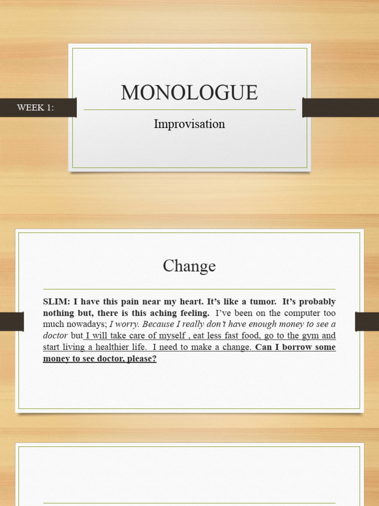 Monologue on Change and Relationships | PDF
