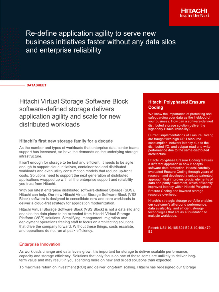 Virtual Storage Software Block Datasheet | PDF | Scalability | Computing