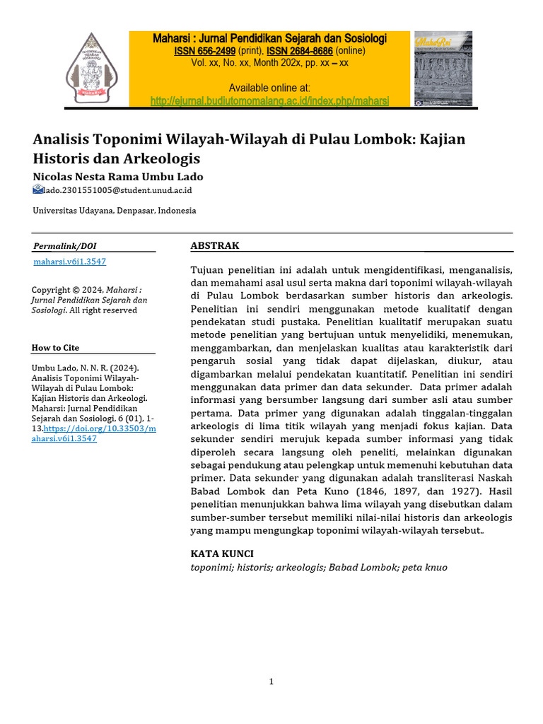 TEMPLATE JURNAL Maharsi 2024 | PDF | Ilmu Sosial | Sains & Matematika