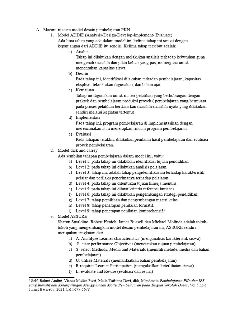 Macam Model Desain PKN | PDF