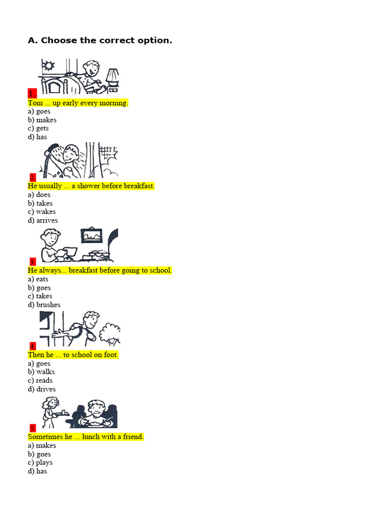 Daily Routine Exercises for Students | PDF