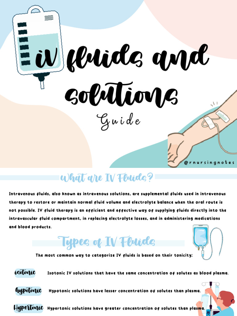 IV Fluids: Types and Uses Explained | PDF | Intravenous Therapy ...