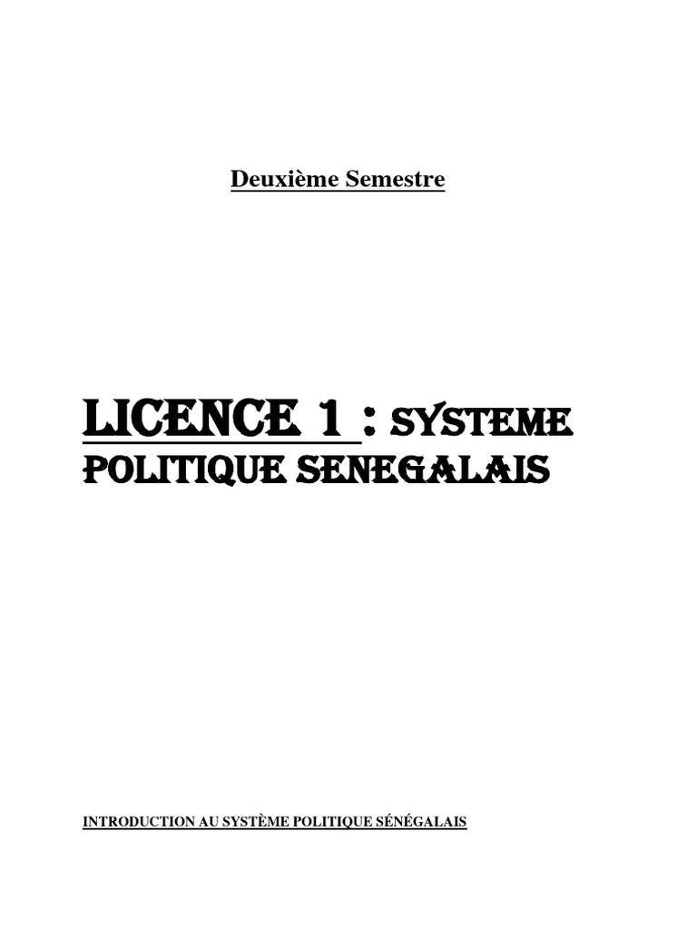 Évolution du Système Politique Sénégalais | PDF | Constitution ...