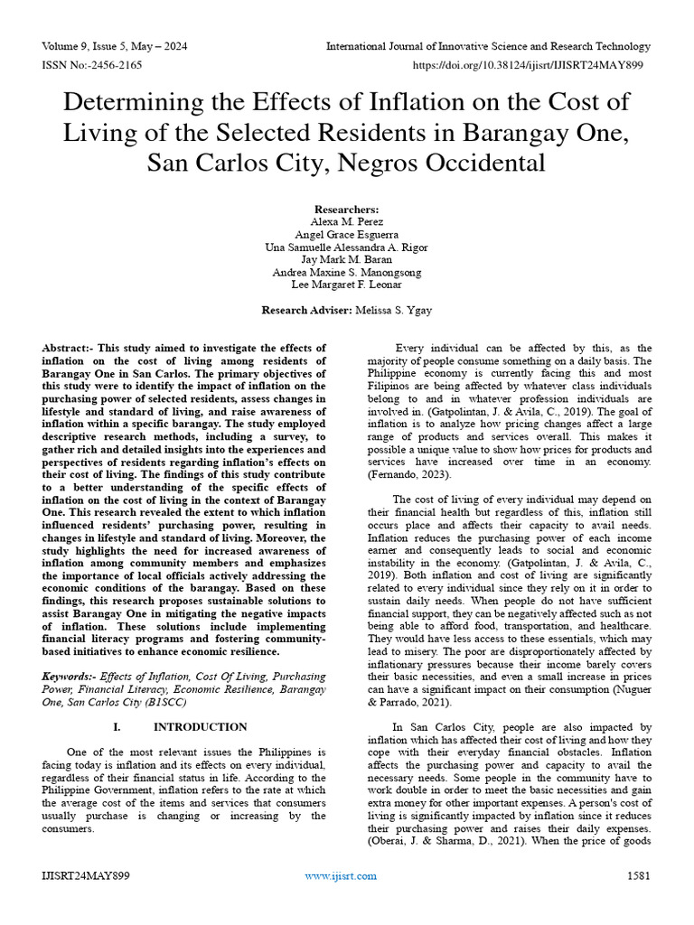 Inflation's Impact on San Carlos Living Costs | PDF | Cost Of Living ...