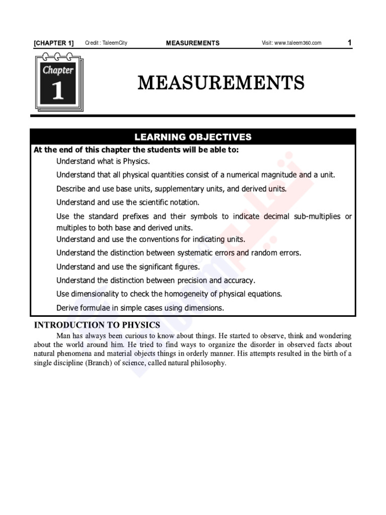 1st Year Physics Full Book (LongQs & Examples) | PDF