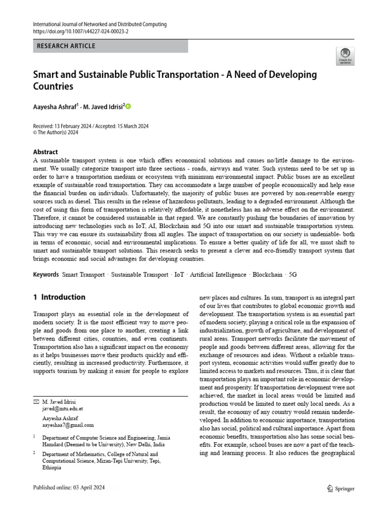 Smart Sustainable Transport Solutions | PDF | Internet Of Things ...