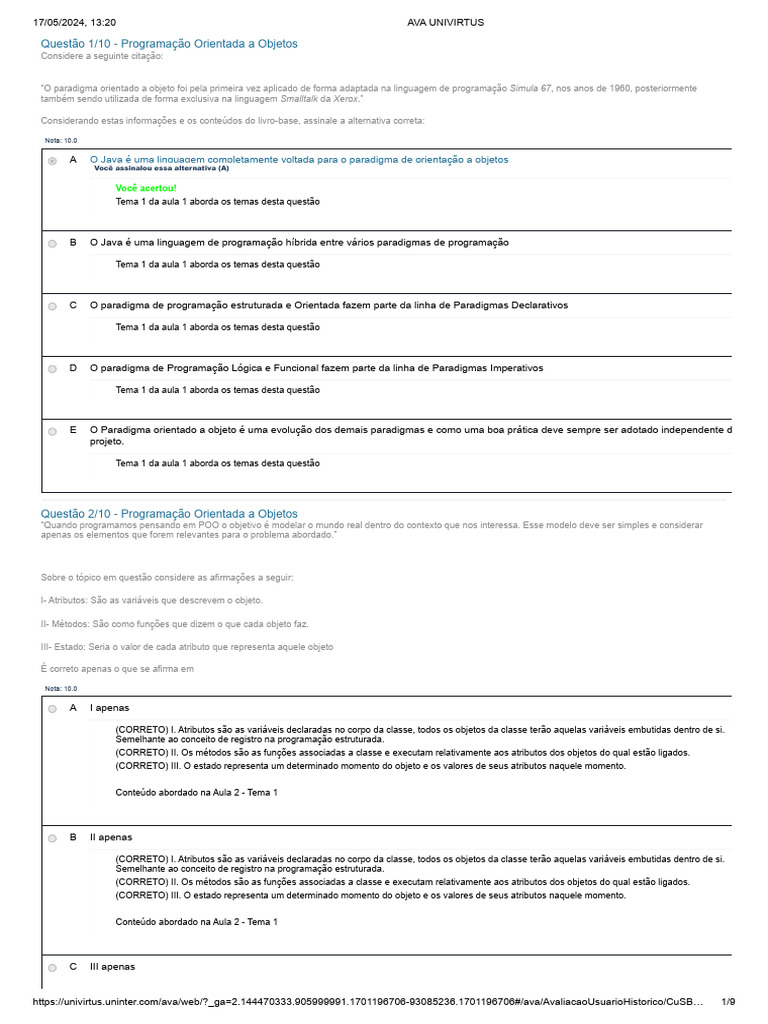 Programação Orientada a Objetos em Java | PDF | Classe (programação de ...