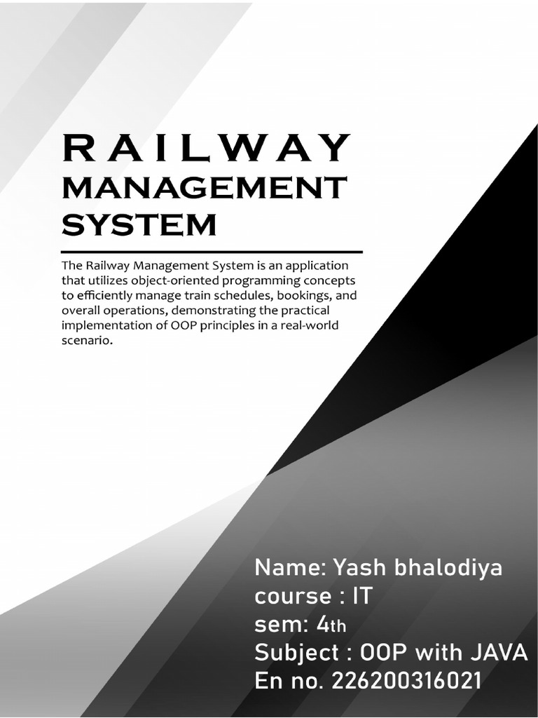 Railway Management System Overview | PDF | Menu (Computing) | Systems ...