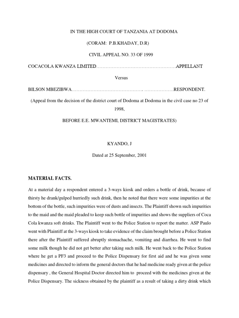 cocacola-kwanza-limited-v-bilson-mbezibwa-civil-appeal-no-33-of-1999
