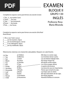 Examen de Inglés Nivel A2