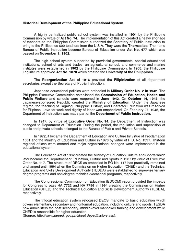 Evolution of Philippine Education System | PDF | Curriculum
