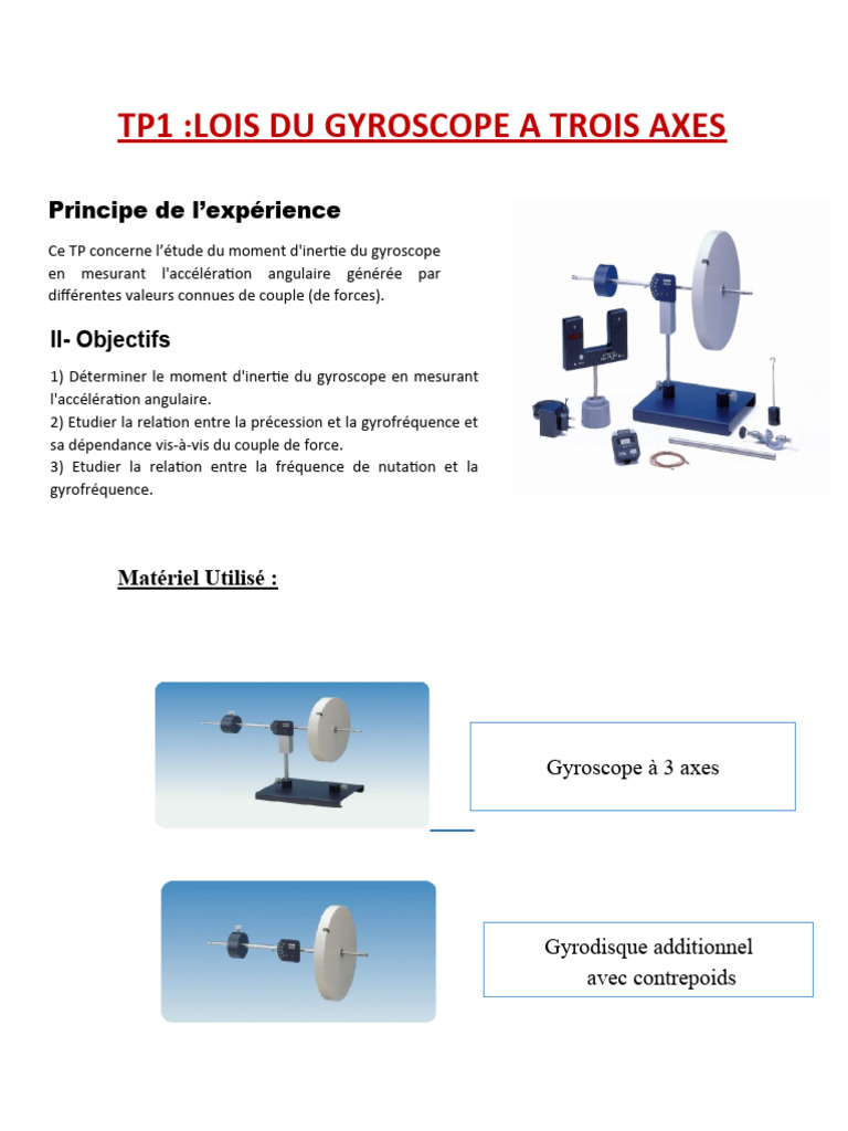 TP Mds 1 | PDF | Gyroscope | Rotation
