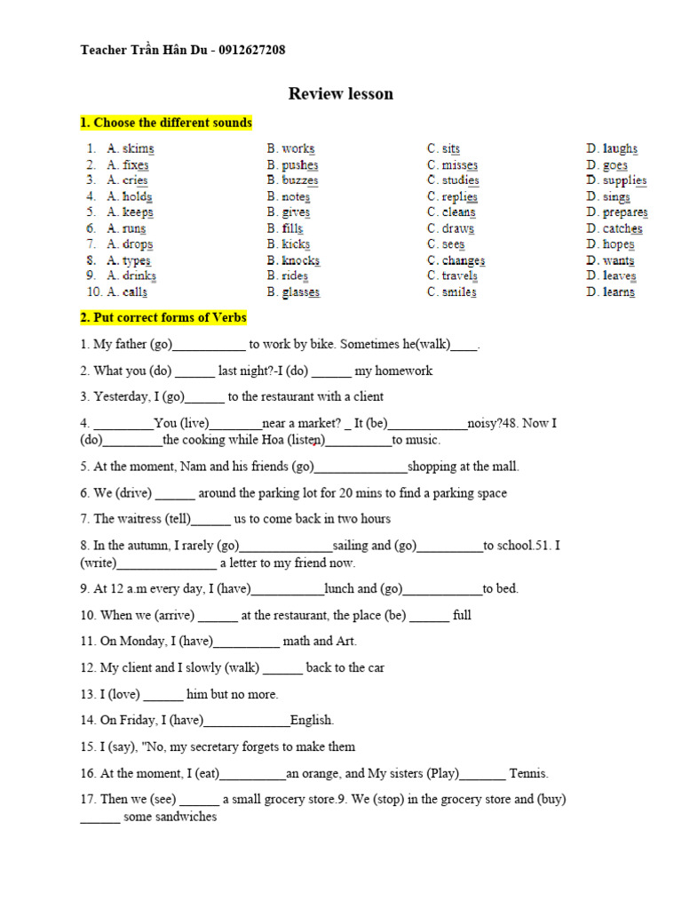 Review Lesson | PDF