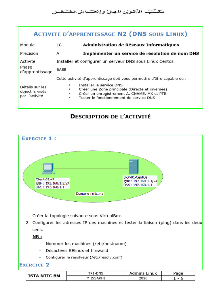 Installer et Configurer DNS sous Linux | PDF | Système de noms de ...