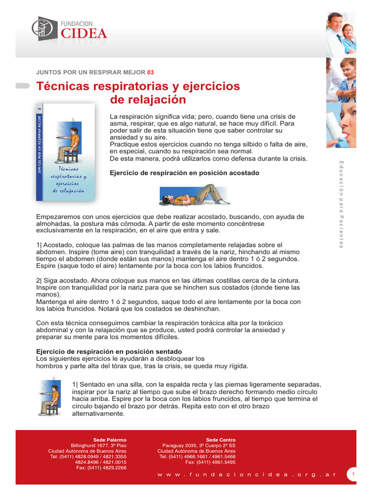 Tecnicas Respiratorias y Ejercicios de Relajacion | PDF | Respiración
