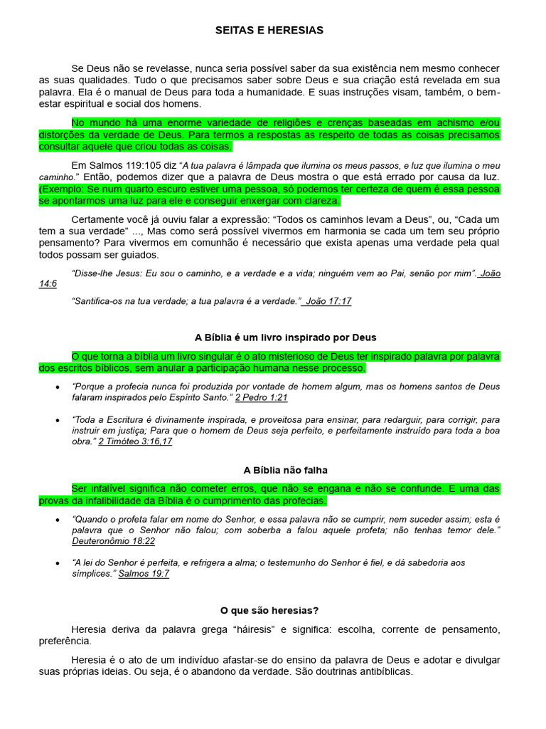 Estudo sobre Seitas e Heresias | PDF | Deus | Jesus