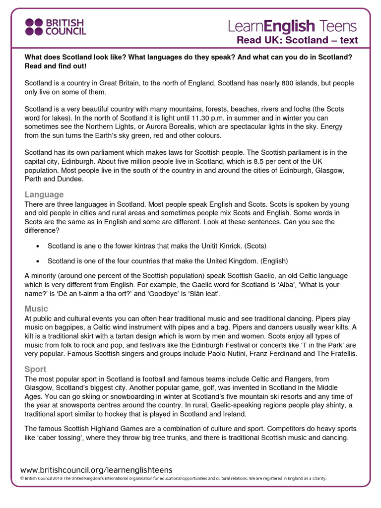 Scotland - Text 0 | PDF | Scotland | United Kingdom