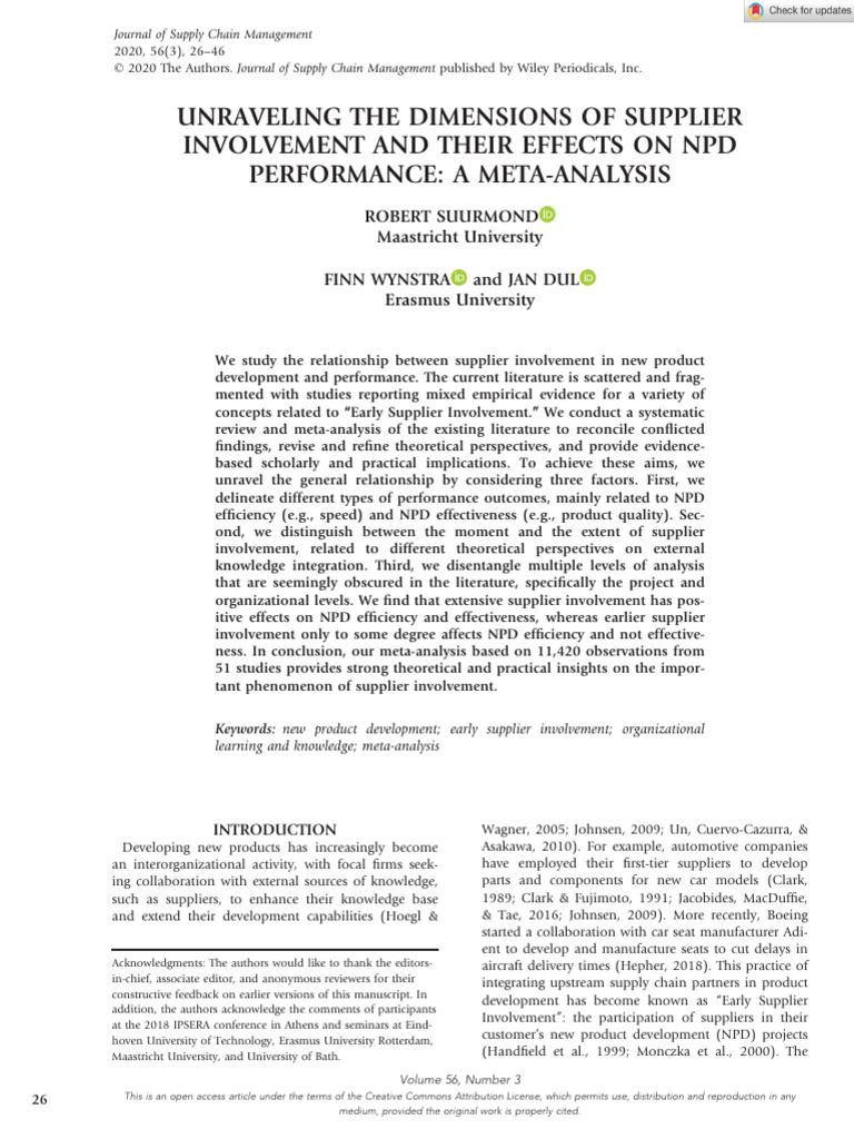J Supply Chain Manag - 2020 - Suurmond - Unraveling The Dimensions of ...