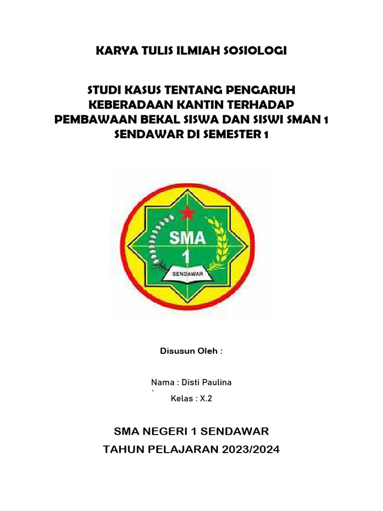 Pengaruh Kantin Terhadap Bekal Siswa | PDF | Karier & Perkembangan ...