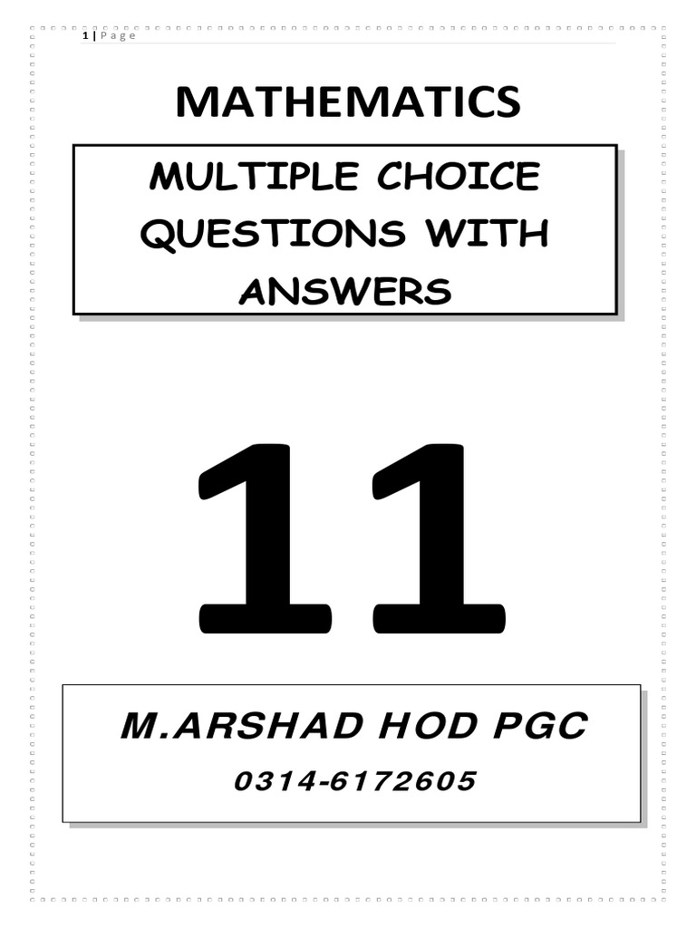 My notes 1st year math mcqs with answers pdf numbers complex number
