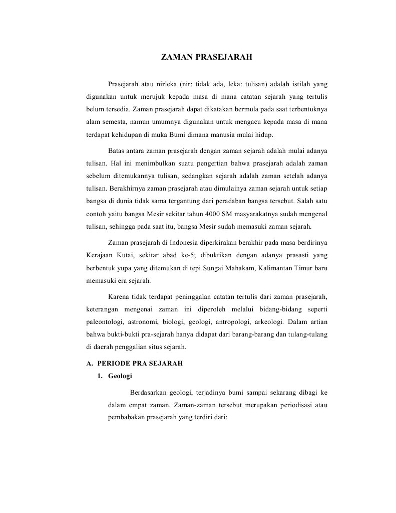 Zaman Prasejarah