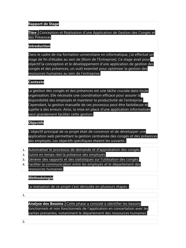 Application de Gestion des Congés RH | PDF | Application | Gestion des ...