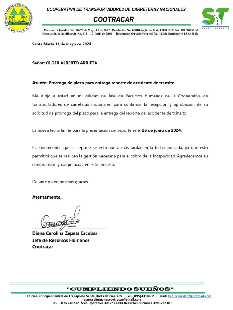 Prorroga de Plazo Entrega | PDF