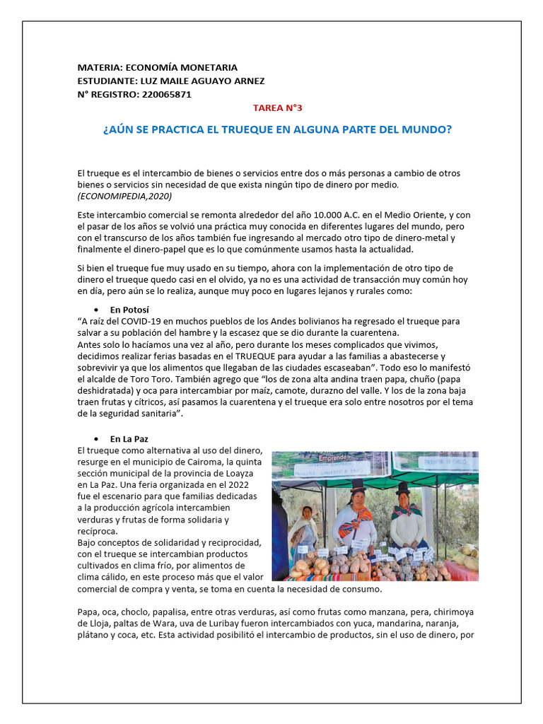 El Trueque | PDF | Permuta | Alimentos