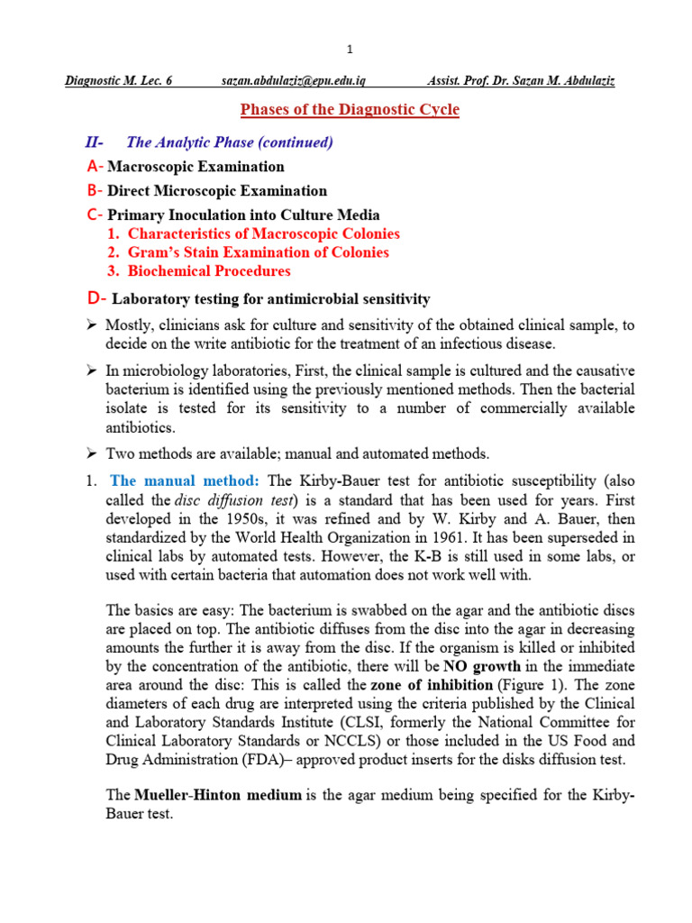 Lecture 6 Micro | PDF | Clinical Medicine | Laboratory Techniques