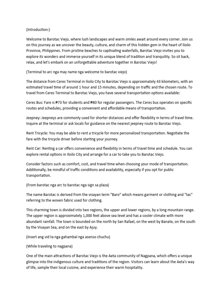 Vlog Script | PDF | Transport