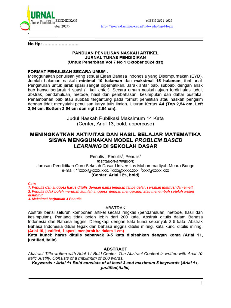 Panduan Penulisan Artikel Jurnal Pendidikan | PDF