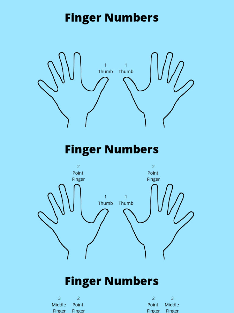Finger Numbering and Coloring Guide | PDF | Language Arts & Discipline