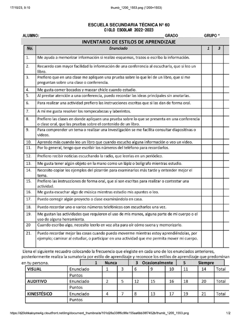 estilos de aprendizaje VAK | PDF