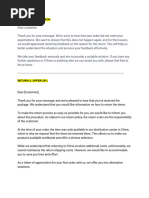 H&M Return Form | PDF